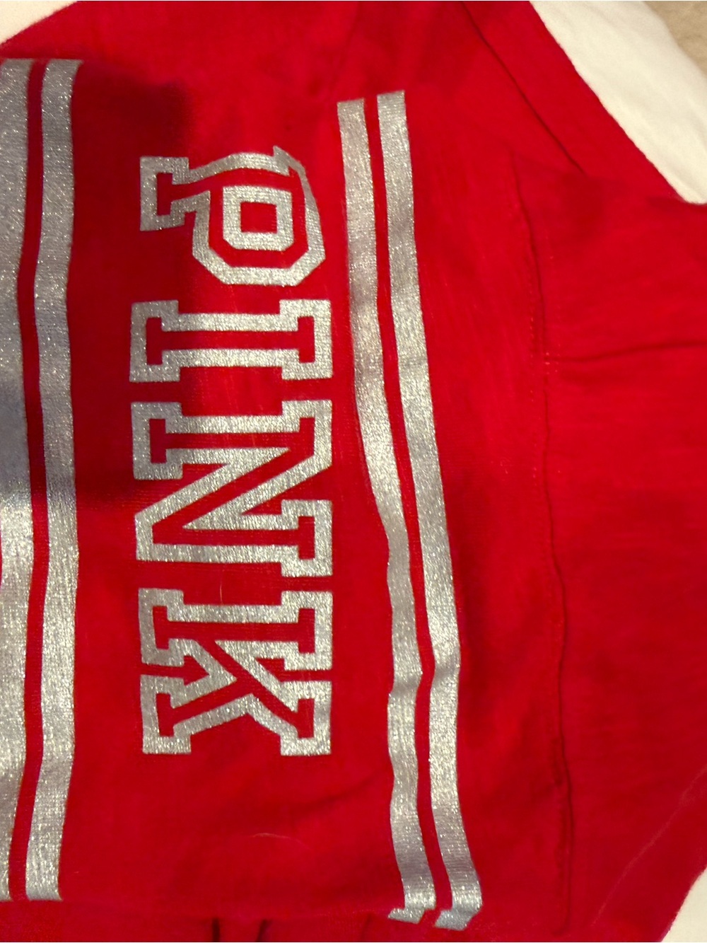 University of Wisconsin Henley Top with White 'W' Logo by PINK - Picture 4 of 5